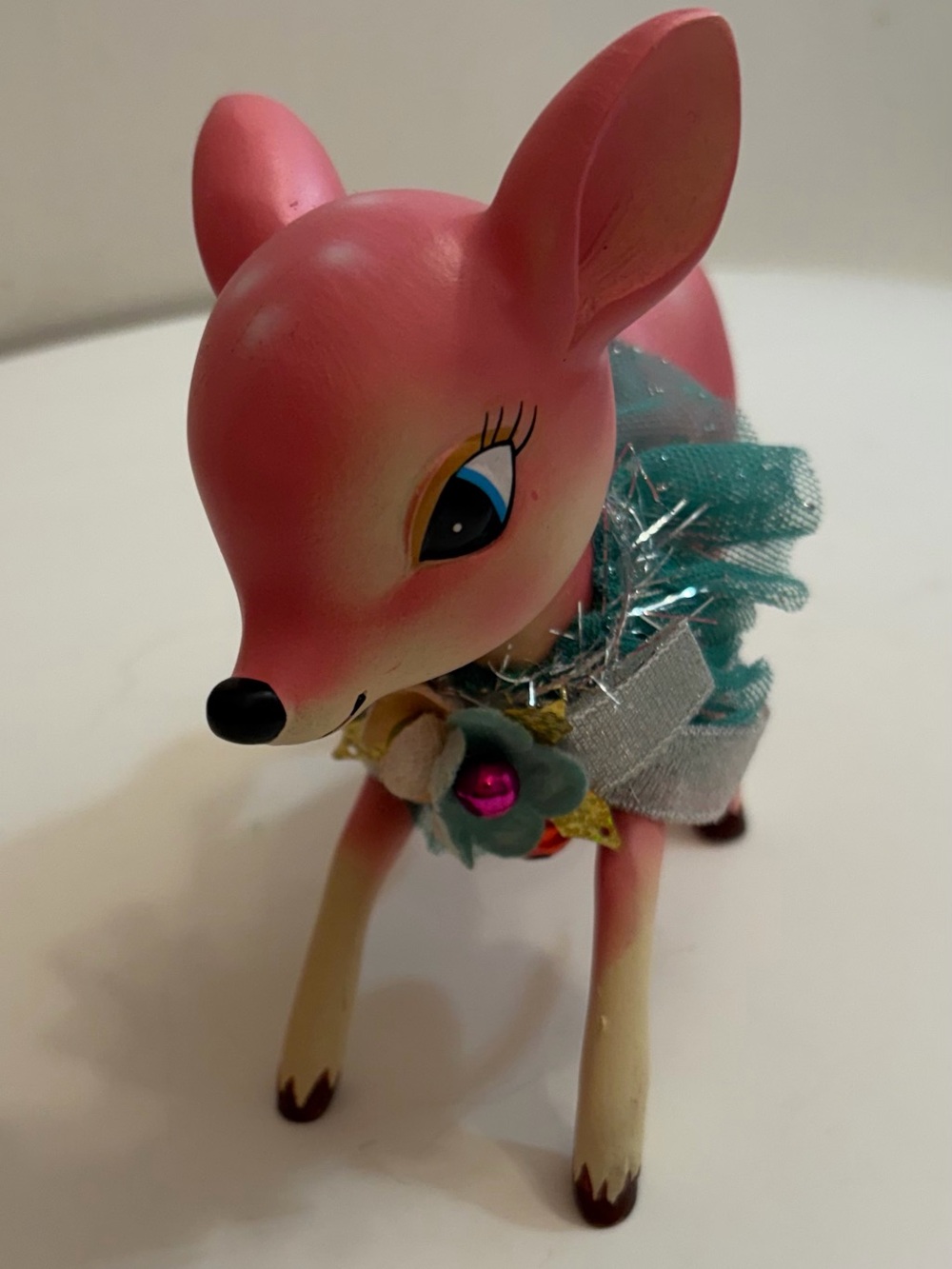 Retro Pink Christmas Fawn Reindeer